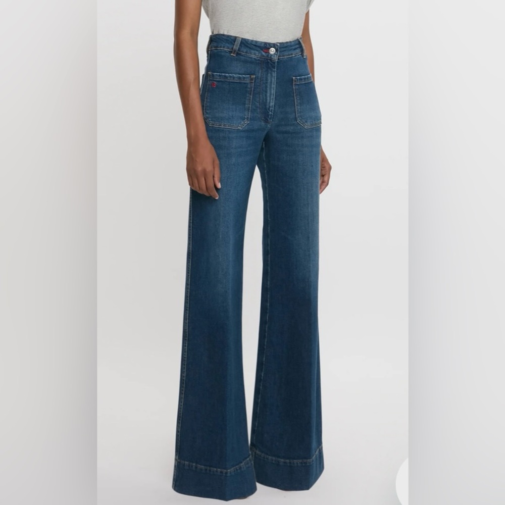 Victoria Beckham Made in Italy Blue Straight Leg Denim